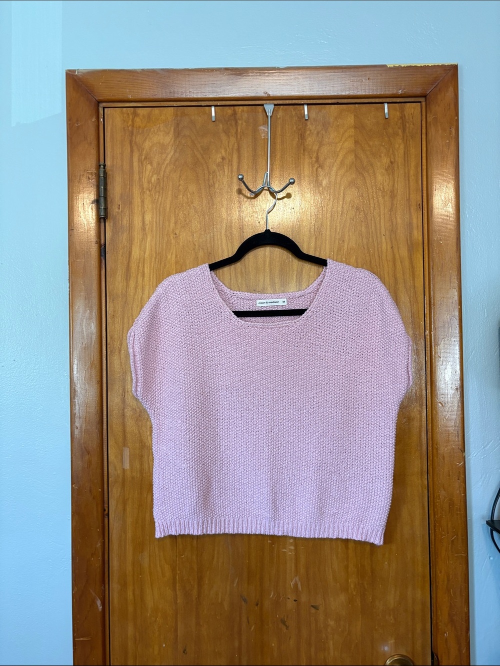moon & madison Pink Knit Sleeveless Pullover Top